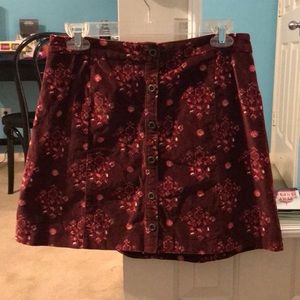 holister red jean skirt